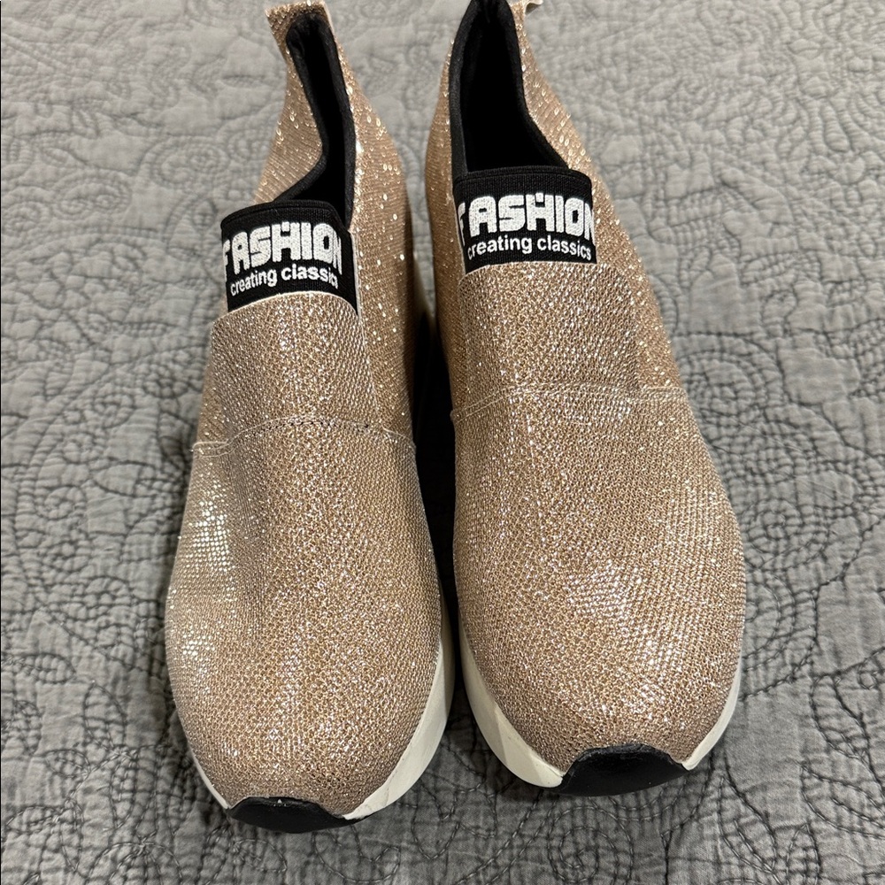 NWT Shimmering Gold Women's Sneakers